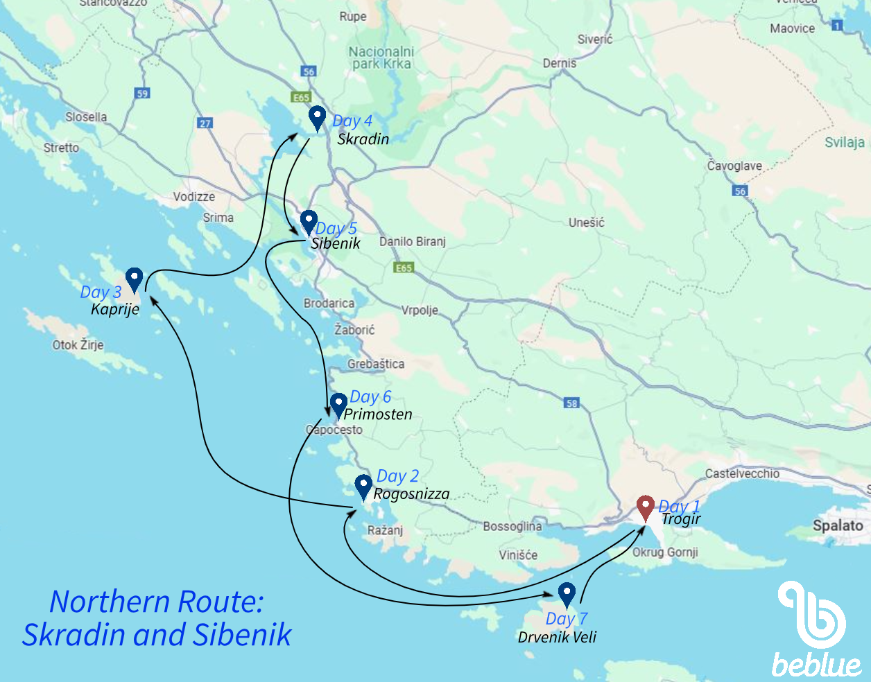 Rotta nord, Skradin e Sebenico - ID 220