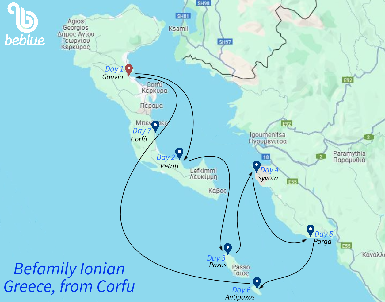 BeFamily Griechenland: Ionische Inseln ab Korfu – ID 81