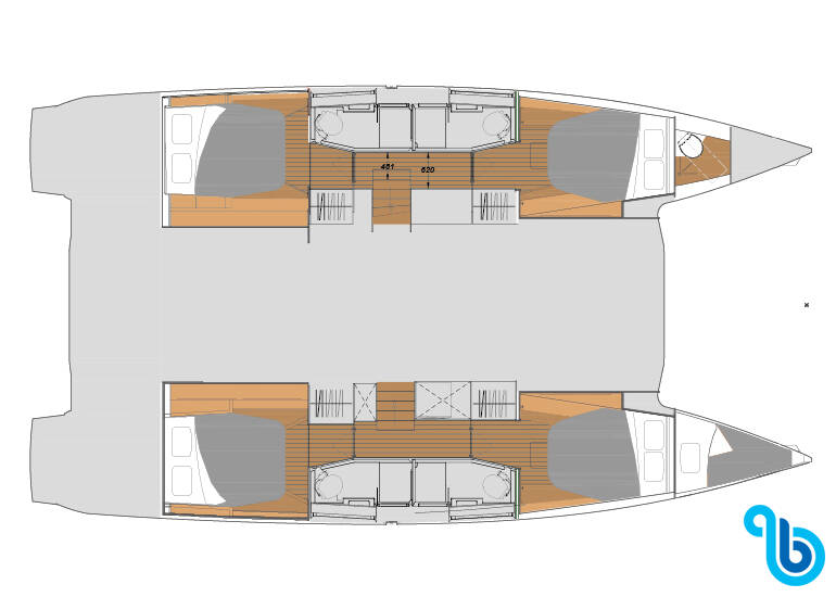 Fountaine Pajot Elba 45, Ogibni