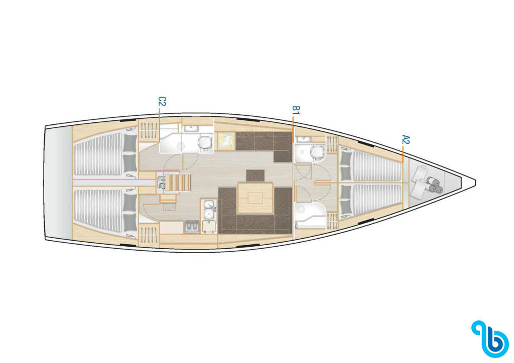 Hanse 458, Avra