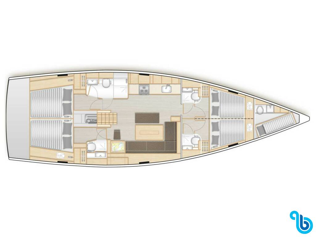 Hanse 508, Planaria (A/C, Gen. 10kVA, Watermaker 160L/h)