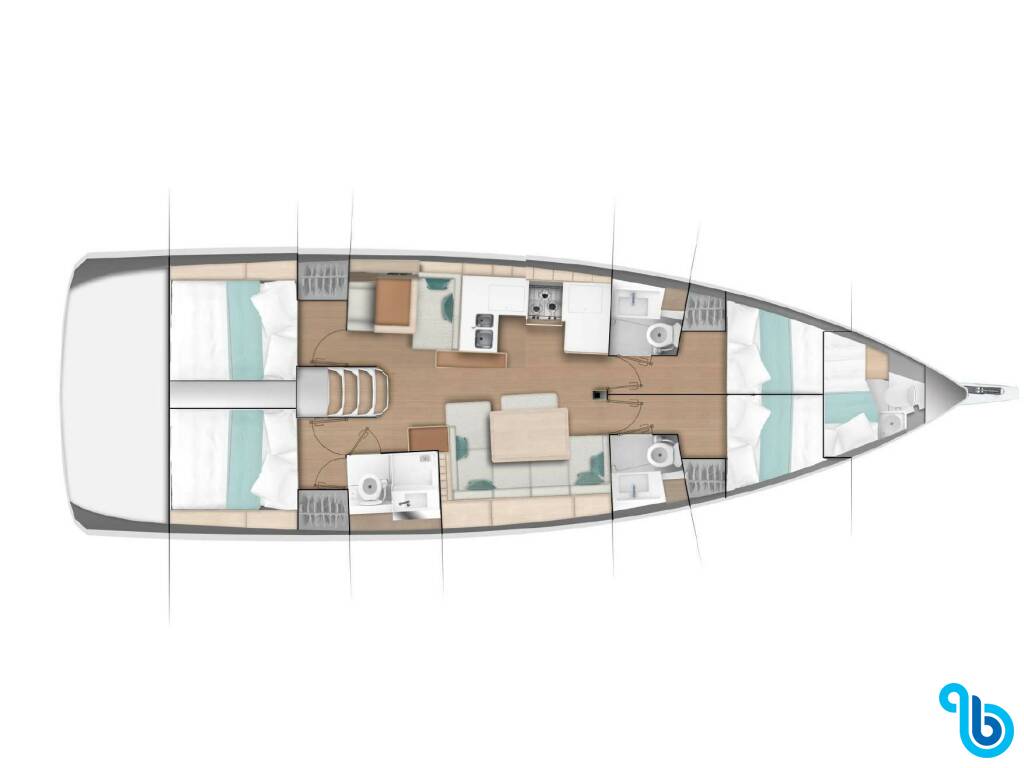 Sun Odyssey 490, Kalm